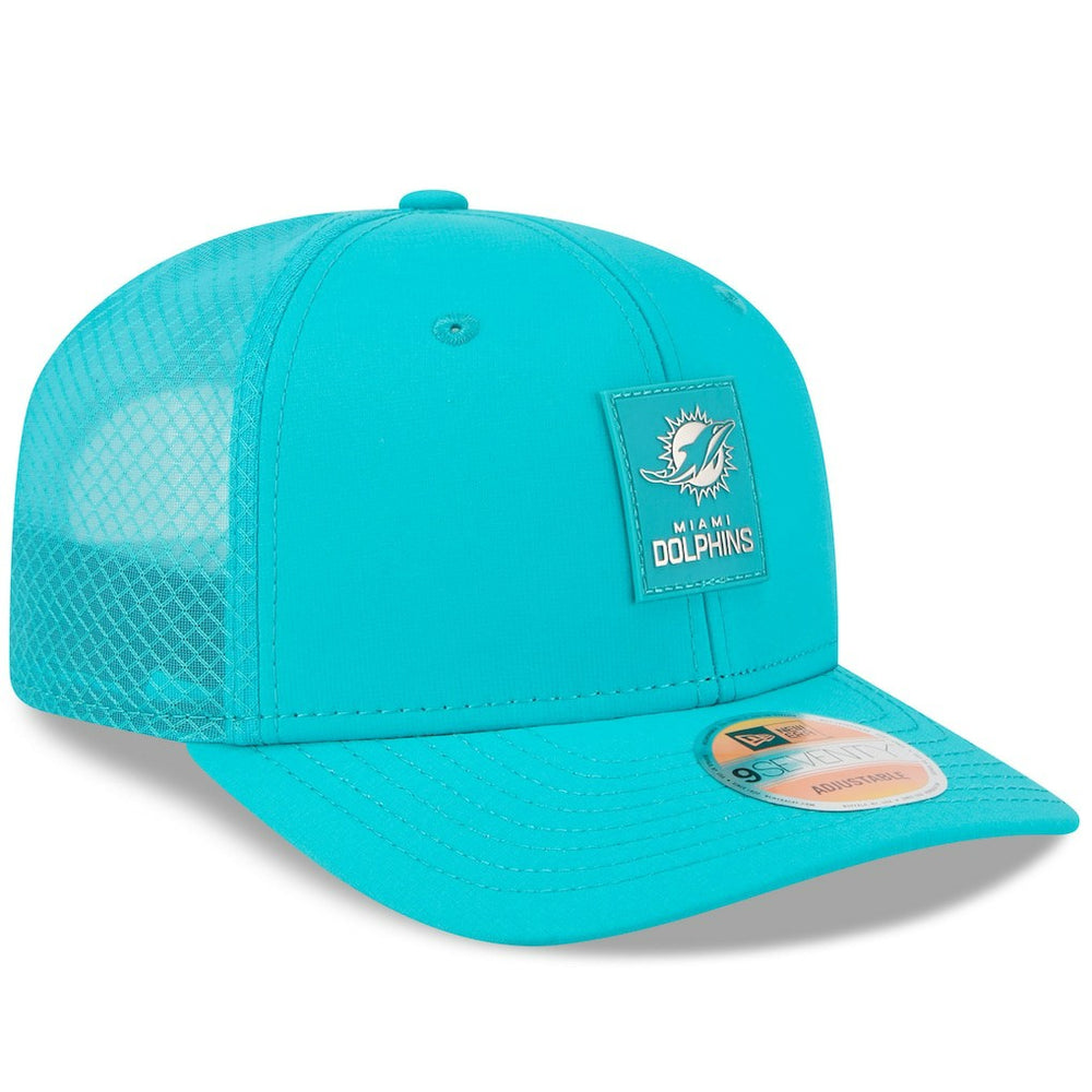 Miami Dolphins New Era 2025 Sideline 9SEVENTY Trucker Adjustable Hat Aqua - NFL