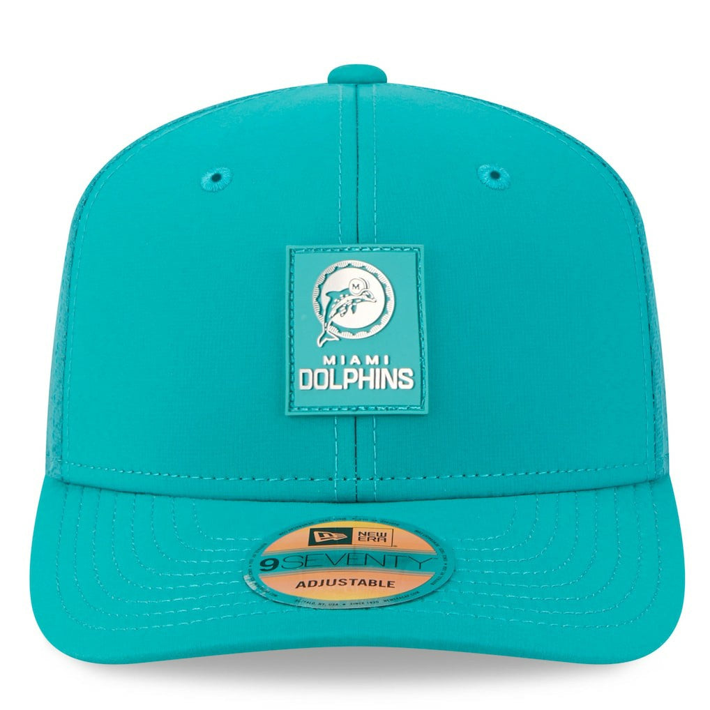 Miami Dolphins New Era 2025 Sideline Throwback 9SEVENTY Trucker Adjustable Hat Aqua - NFL