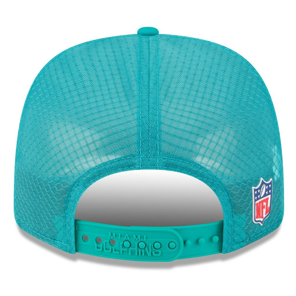 Miami Dolphins New Era 2025 Sideline Throwback 9SEVENTY Trucker Adjustable Hat Aqua - NFL