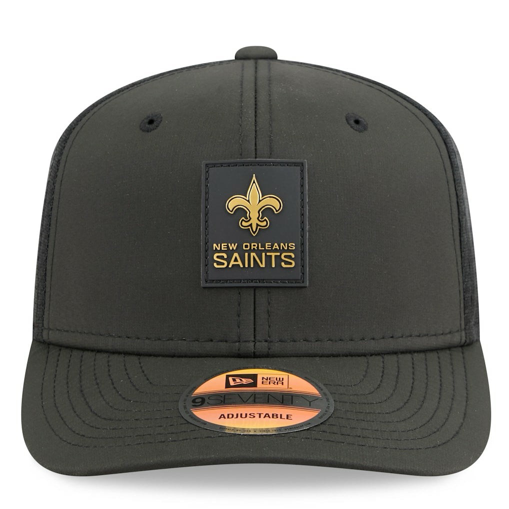 New Orleans Saints New Era 2025 Sideline 9SEVENTY Trucker Adjustable Hat Black - NFL