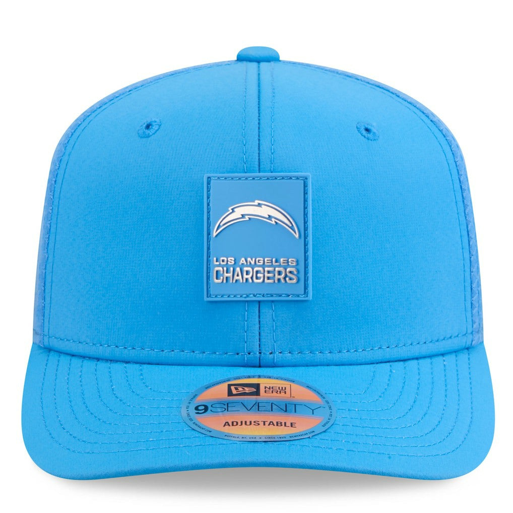 Los Angeles Chargers New Era 2025 Sideline 9SEVENTY Trucker Adjustable Hat Powder Blue - NFL