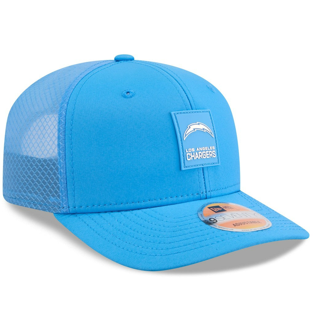 Los Angeles Chargers New Era 2025 Sideline 9SEVENTY Trucker Adjustable Hat Powder Blue - NFL