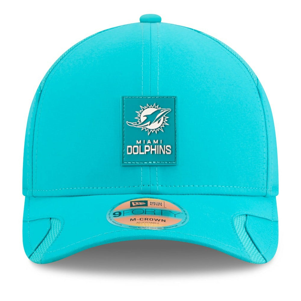 Miami Dolphins New Era 2025 Sideline M-Crown 9FORTY Adjustable Hat Aqua - NFL