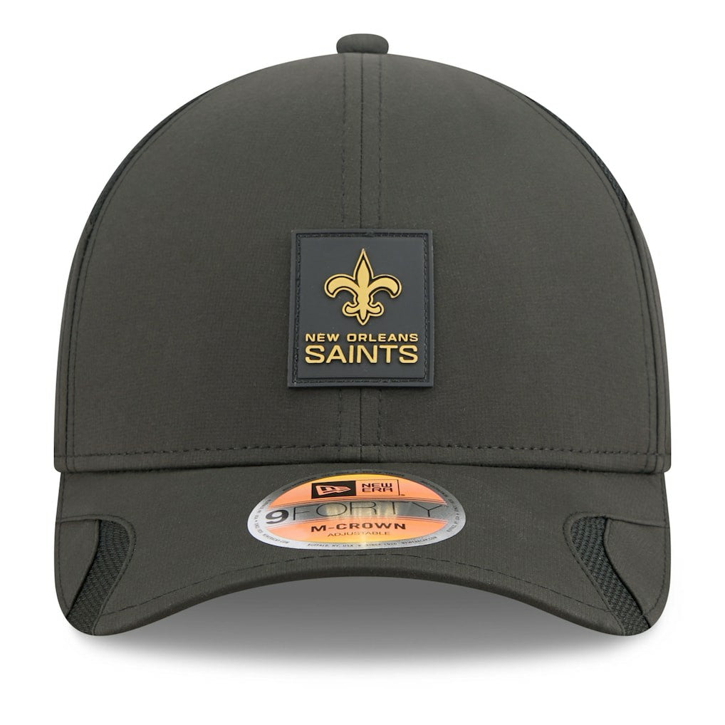 New Orleans Saints New Era 2025 Sideline M-Crown 9FORTY Adjustable Hat Black - NFL