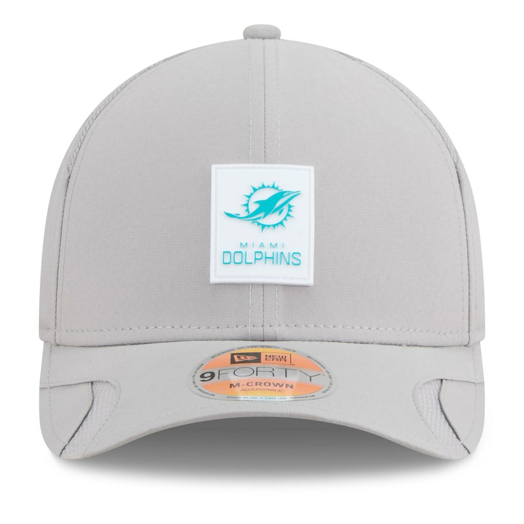 Miami Dolphins New Era 2025 Sideline M-Crown 9FORTY Adjustable Hat Gray - NFL