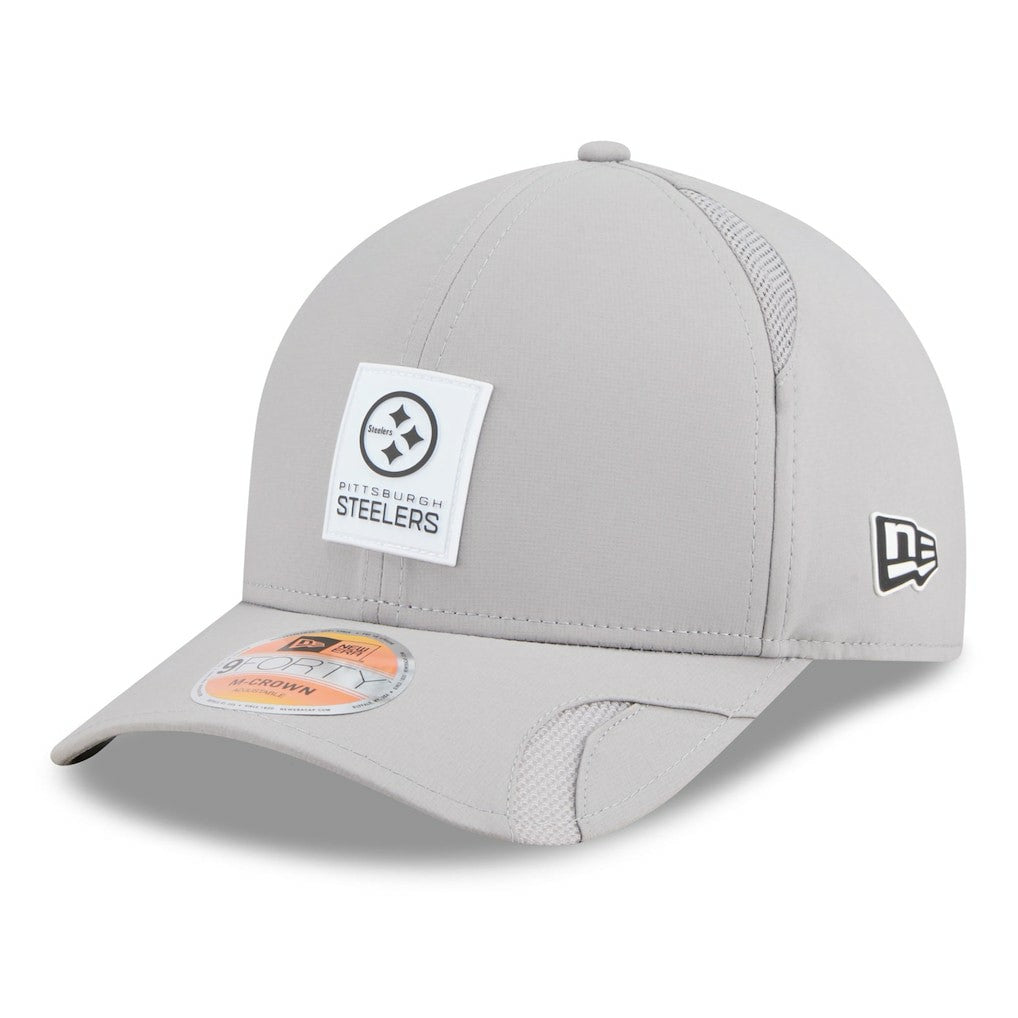 Pittsburgh Steelers New Era 2025 Sideline M-Crown 9FORTY Adjustable Hat Gray - NFL
