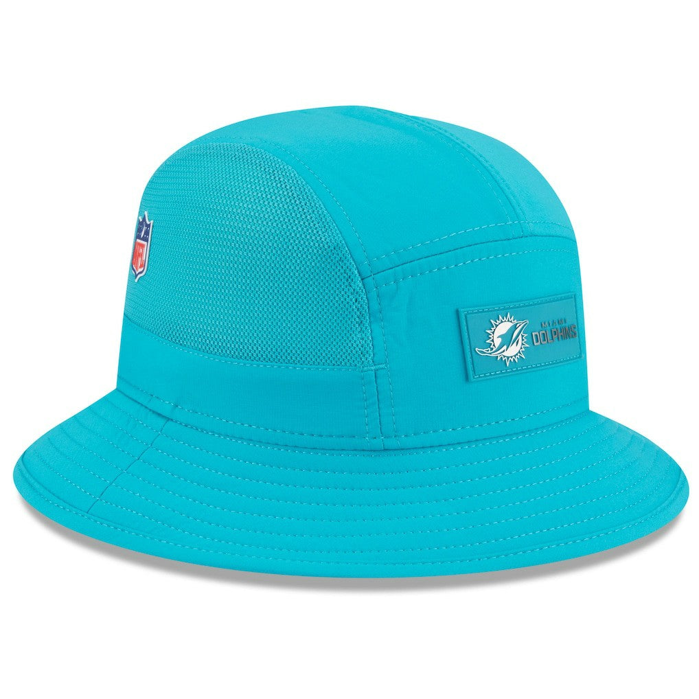Miami Dolphins New Era 2025 Sideline Bucket Hat Aqua - NFL