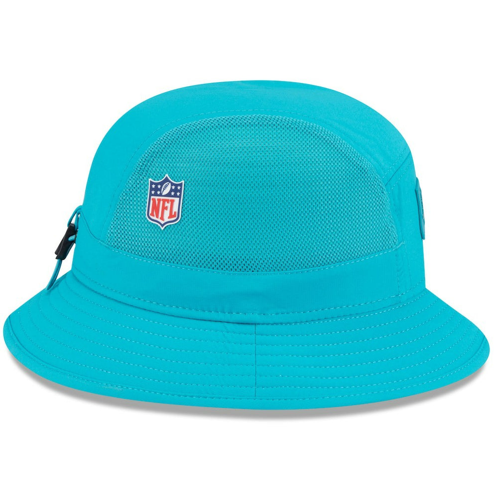 Miami Dolphins New Era 2025 Sideline Bucket Hat Aqua - NFL