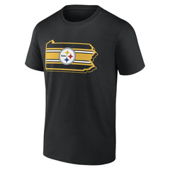 Pittsburgh Steelers State Outline T-Shirt Black - NFL