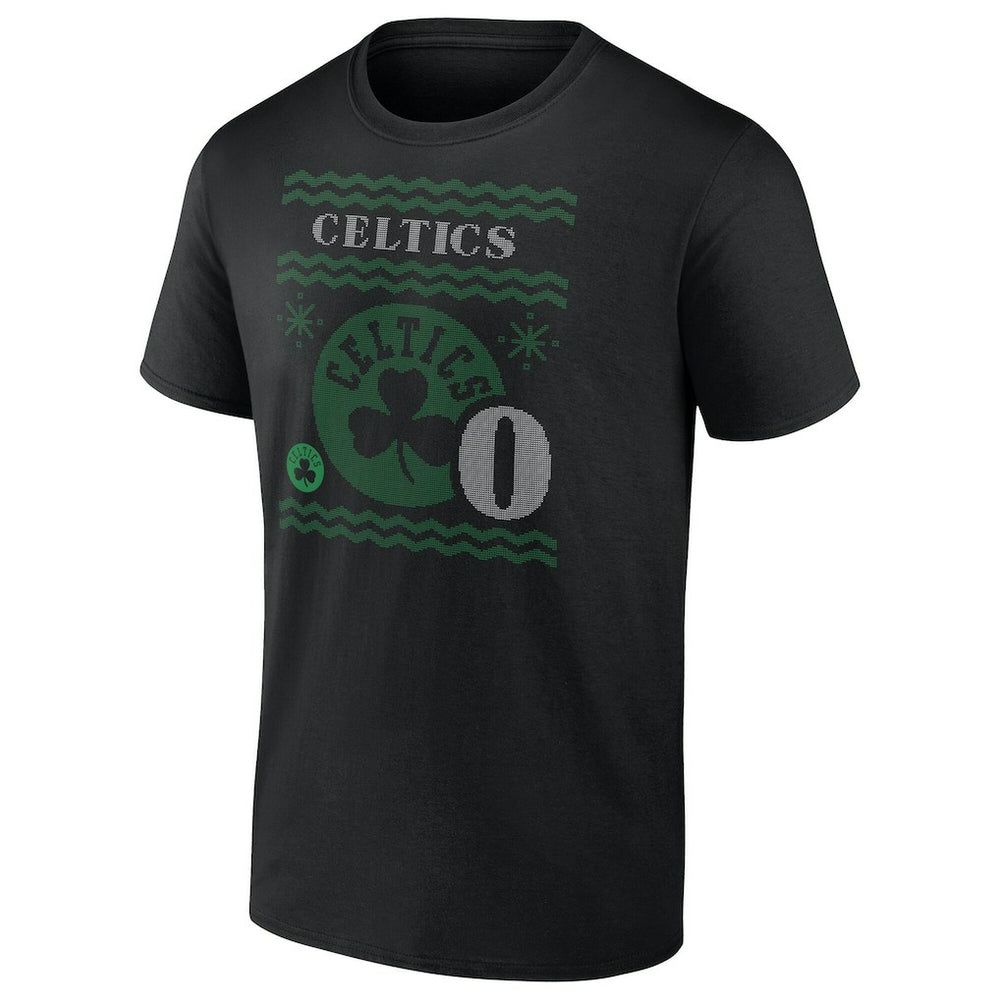 NBA - Jayson Tatum Boston Celtics Ugly Sweater Name & Number T-Shirt - Black