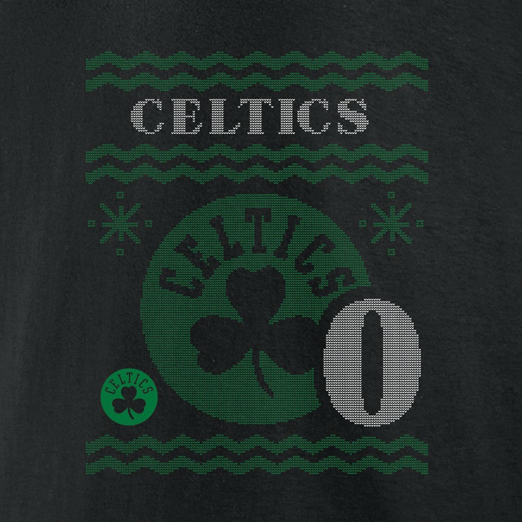 NBA - Jayson Tatum Boston Celtics Ugly Sweater Name & Number T-Shirt - Black
