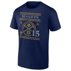 NBA - Nikola Jokic Denver Nuggets Ugly Sweater Name & Number T-Shirt - Navy