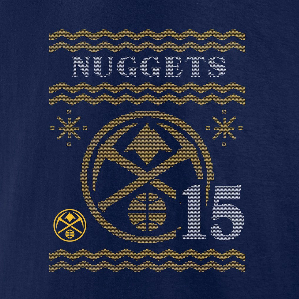 NBA - Nikola Jokic Denver Nuggets Ugly Sweater Name & Number T-Shirt - Navy