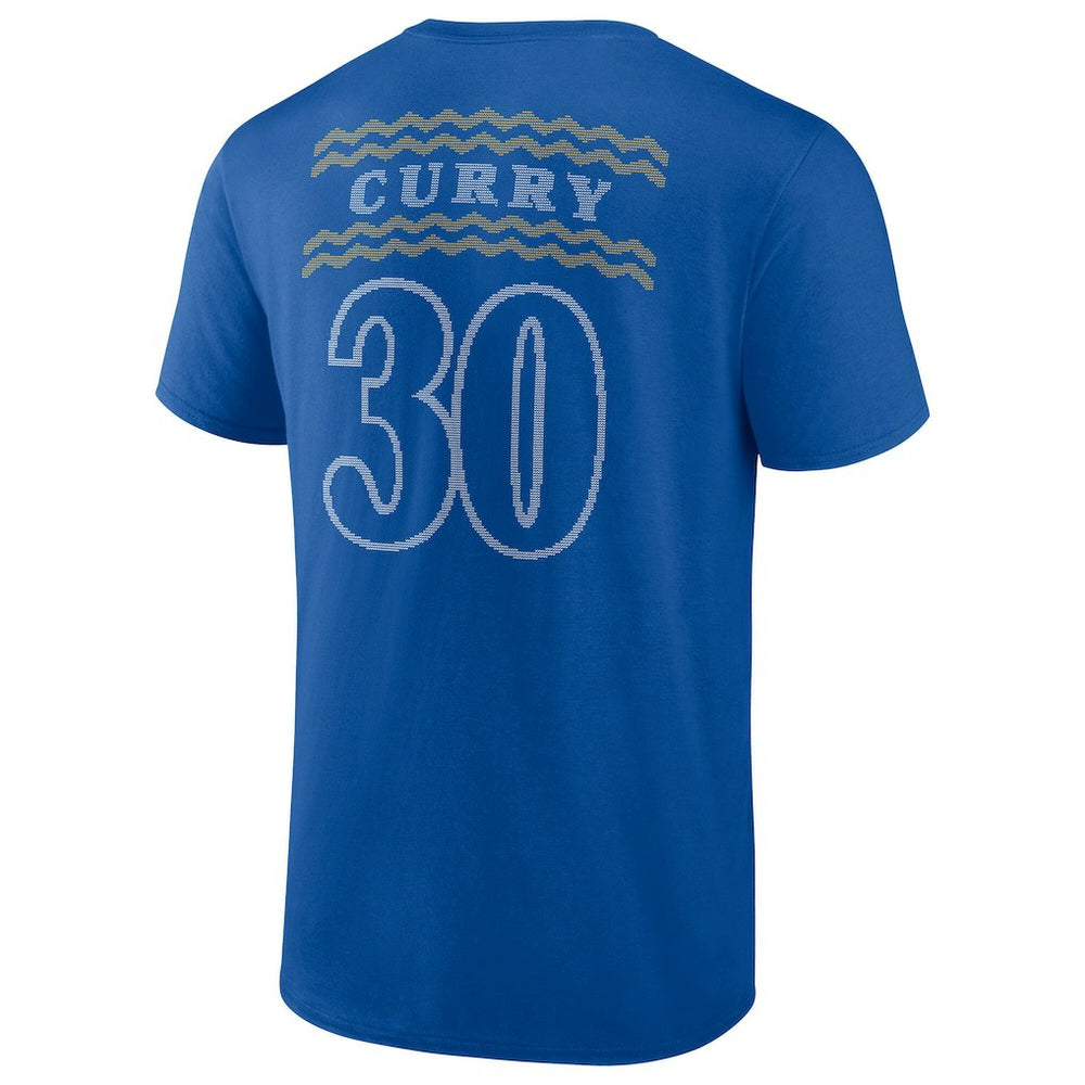 NBA - Stephen Curry Golden State Warriors Ugly Sweater Name & Number T-Shirt - Royal