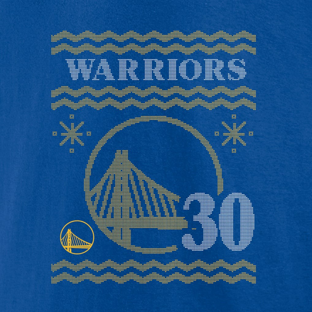 NBA - Stephen Curry Golden State Warriors Ugly Sweater Name & Number T-Shirt - Royal