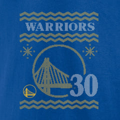 NBA - Stephen Curry Golden State Warriors Ugly Sweater Name & Number T-Shirt - Royal
