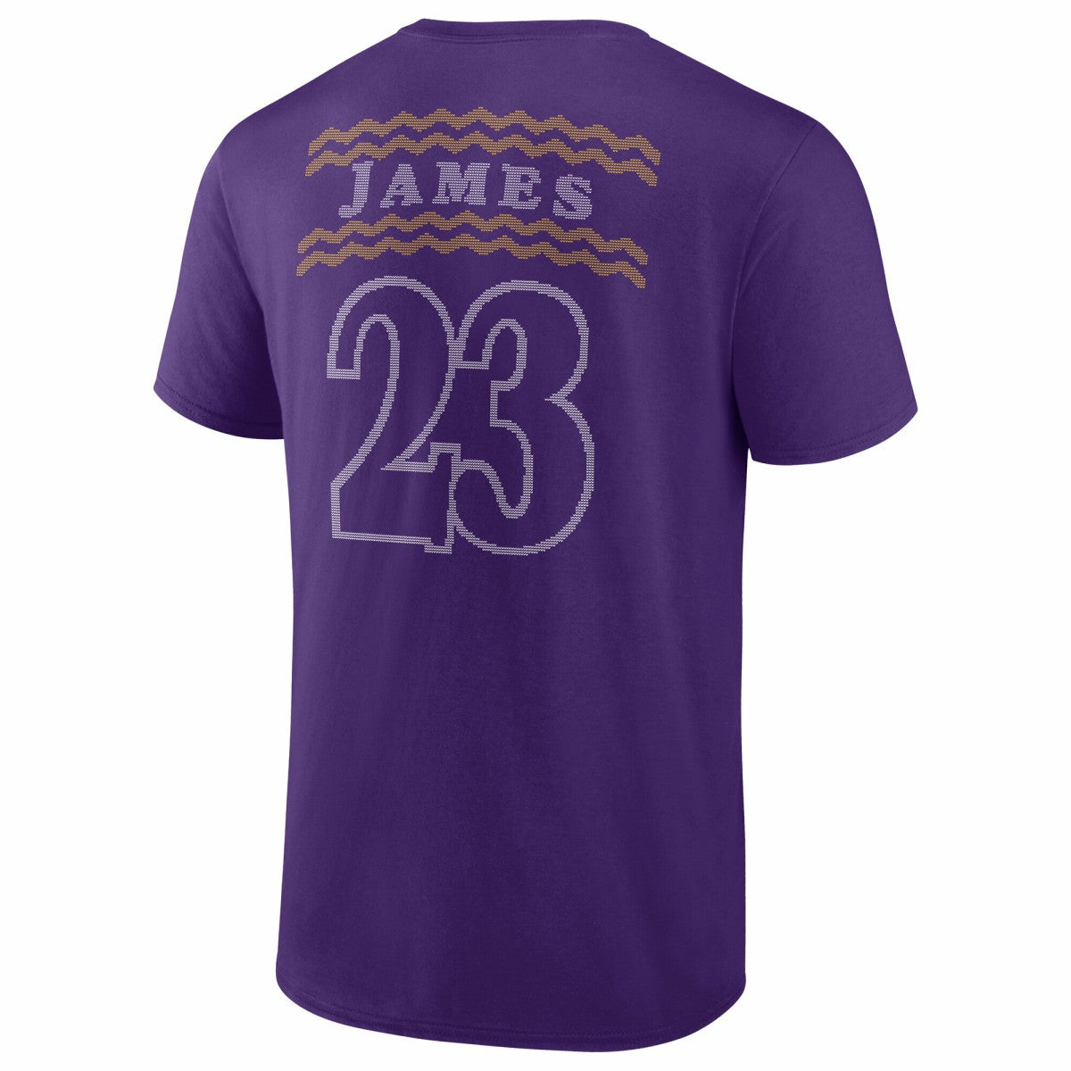 NBA - LeBron James Los Angeles Lakers Ugly Sweater Name & Number T-Shirt - Purple