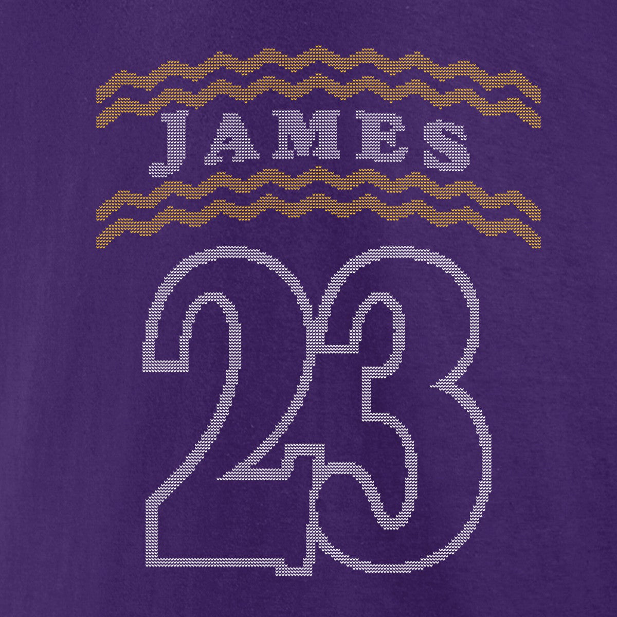 NBA - LeBron James Los Angeles Lakers Ugly Sweater Name & Number T-Shirt - Purple
