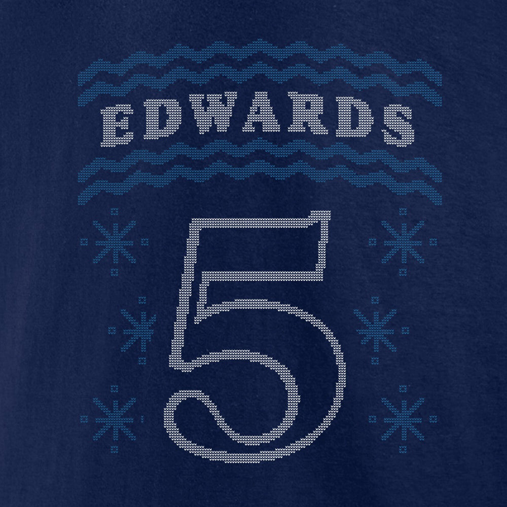 NBA - Anthony Edwards Minnesota Timberwolves Ugly Sweater Name & Number T-Shirt - Navy