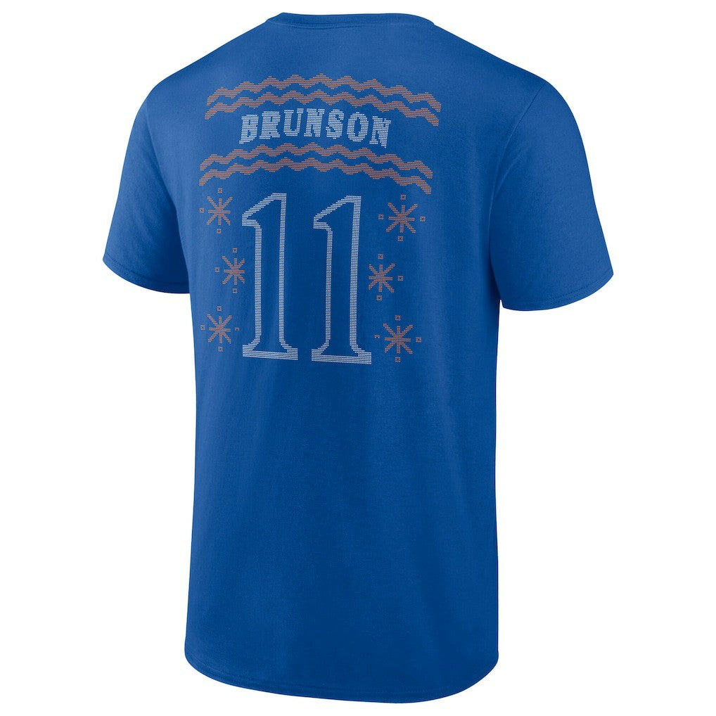 NBA - Jalen Brunson New York Knicks Ugly Sweater Name & Number T-Shirt - Blue
