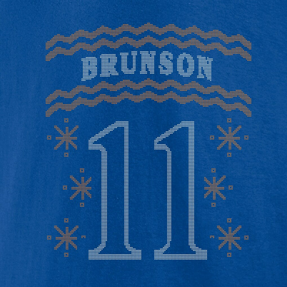NBA - Jalen Brunson New York Knicks Ugly Sweater Name & Number T-Shirt - Blue