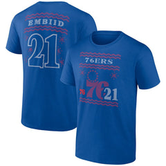 NBA - Joel Embiid Philadelphia 76ers Ugly Sweater Name & Number T-Shirt - Royal