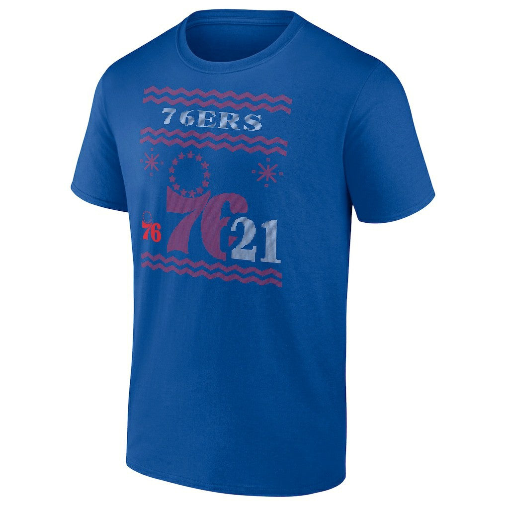 NBA - Joel Embiid Philadelphia 76ers Ugly Sweater Name & Number T-Shirt - Royal