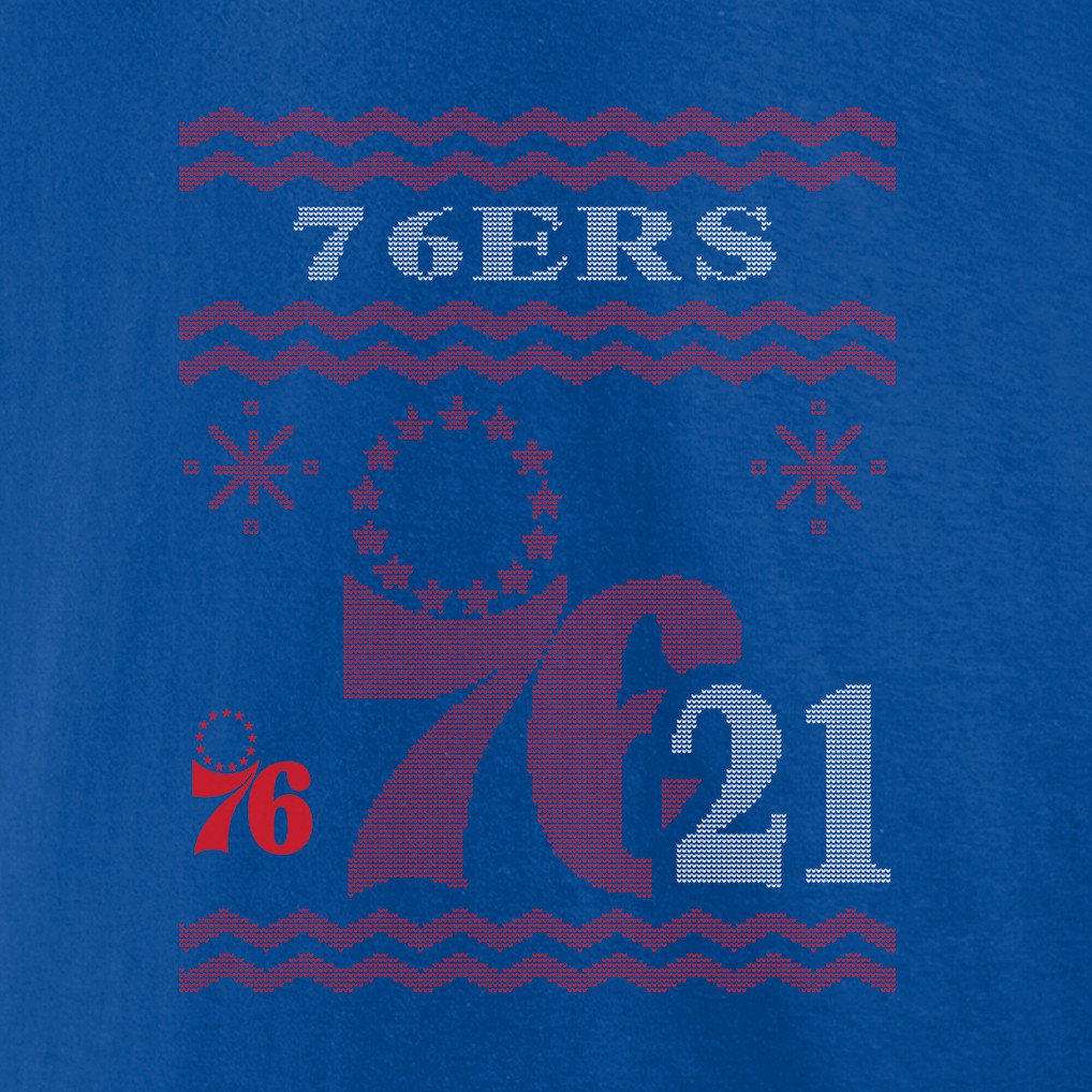 NBA - Joel Embiid Philadelphia 76ers Ugly Sweater Name & Number T-Shirt - Royal