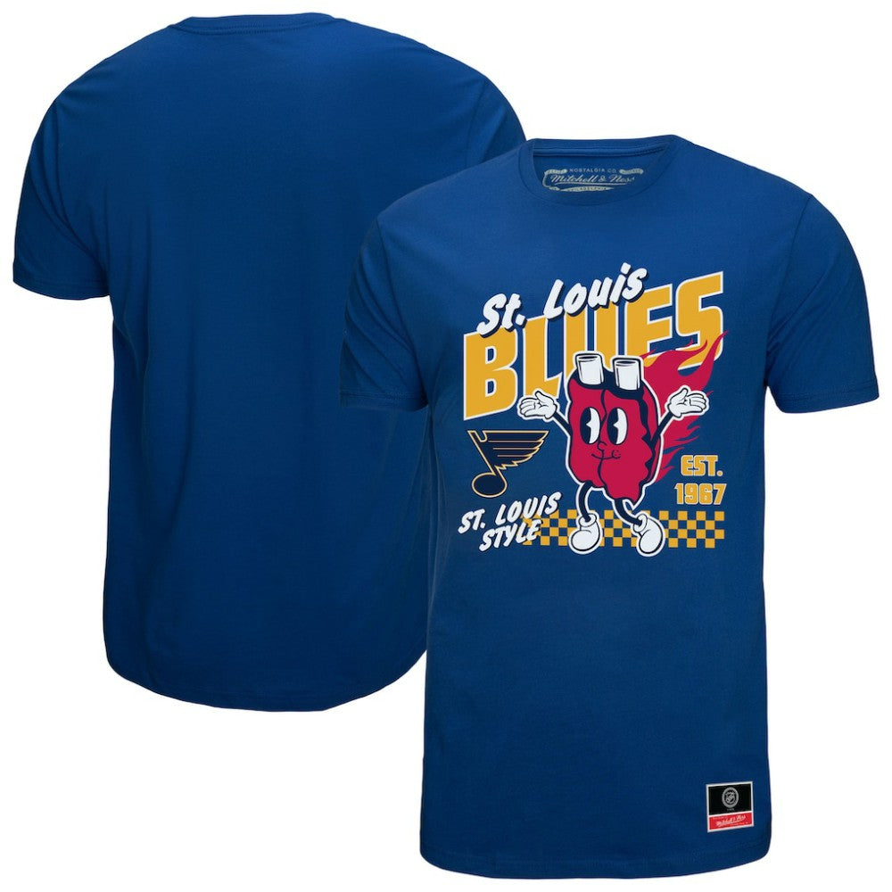 St. Louis Blues - Mitchell & Ness Local Food T-Shirt Blue