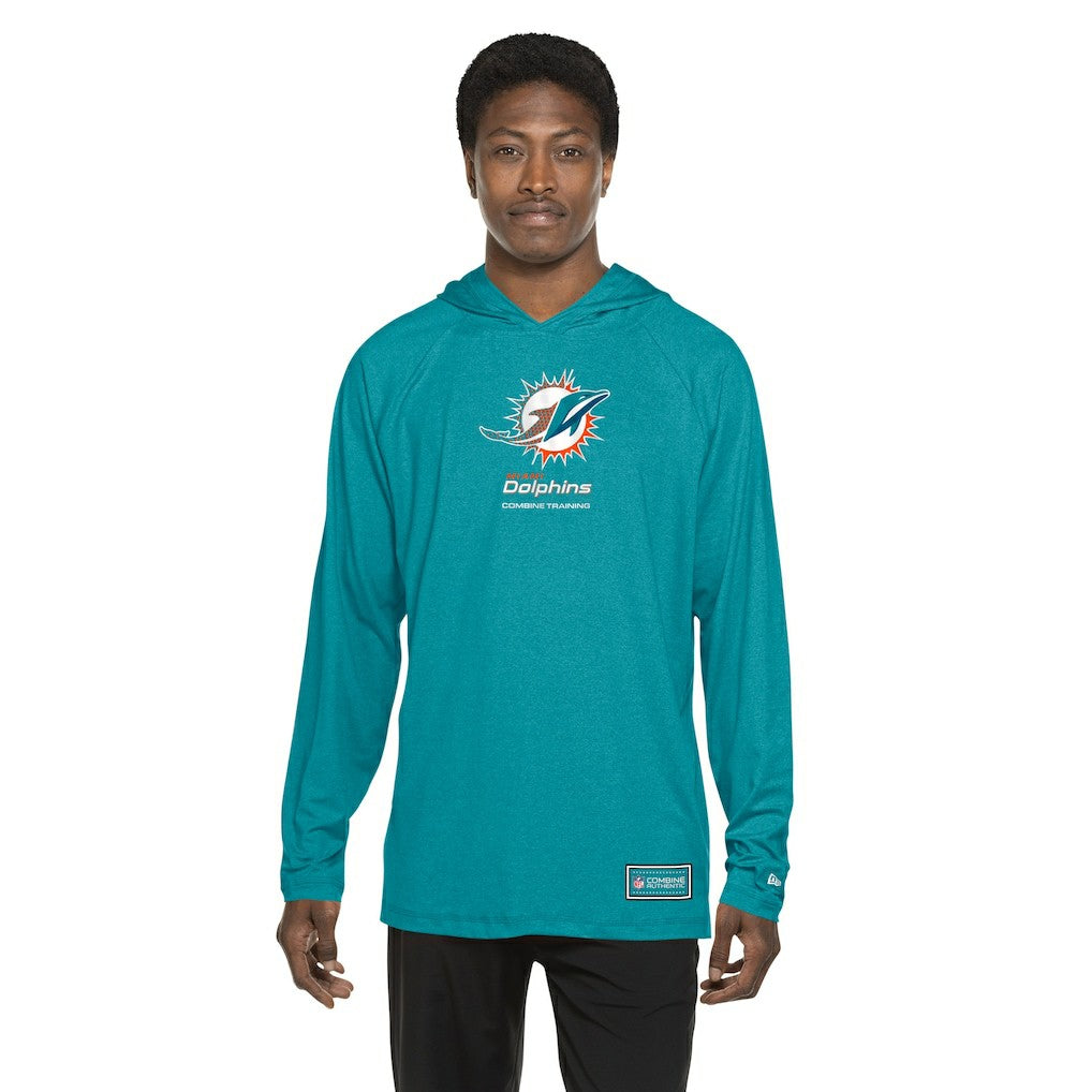 Miami Dolphins New Era Functional Fandom Hoodie Aqua - NFL
