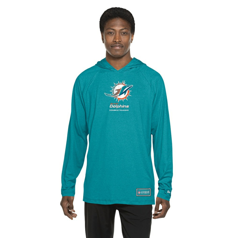 Miami Dolphins New Era Functional Fandom Hoodie Aqua - NFL