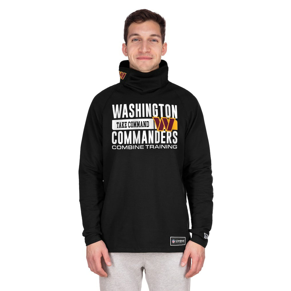 Washington Commanders New Era Functional Fandom Balaclava Helmet Stripe Tri-Blend Hoodie Black - NFL