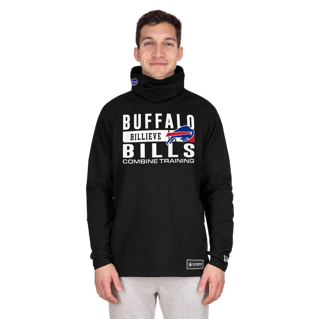 Buffalo Bills New Era Functional Fandom Balaclava Helmet Stripe Tri-Blend Hoodie Black - NFL