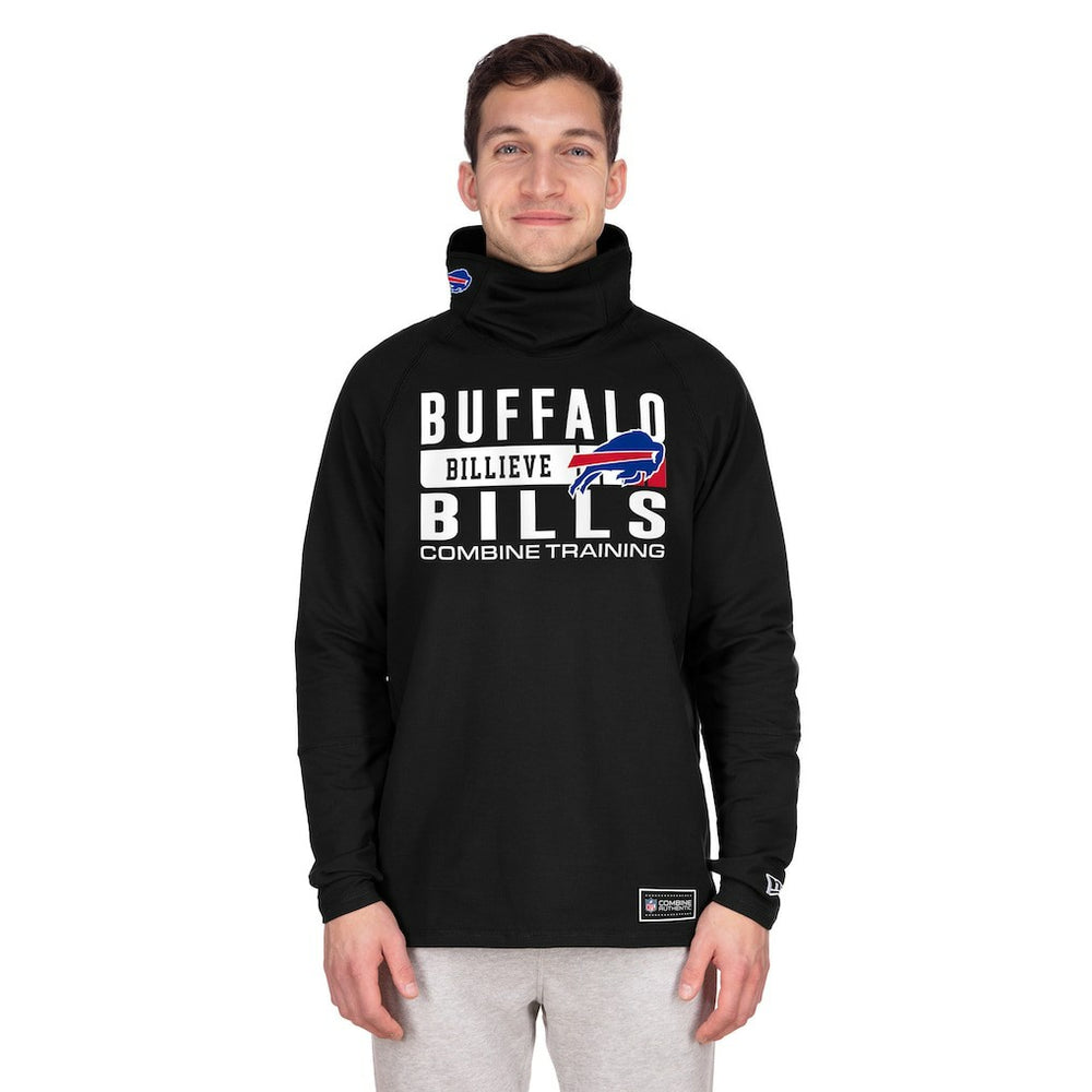 Buffalo Bills New Era Functional Fandom Balaclava Helmet Stripe Tri-Blend Hoodie Black - NFL