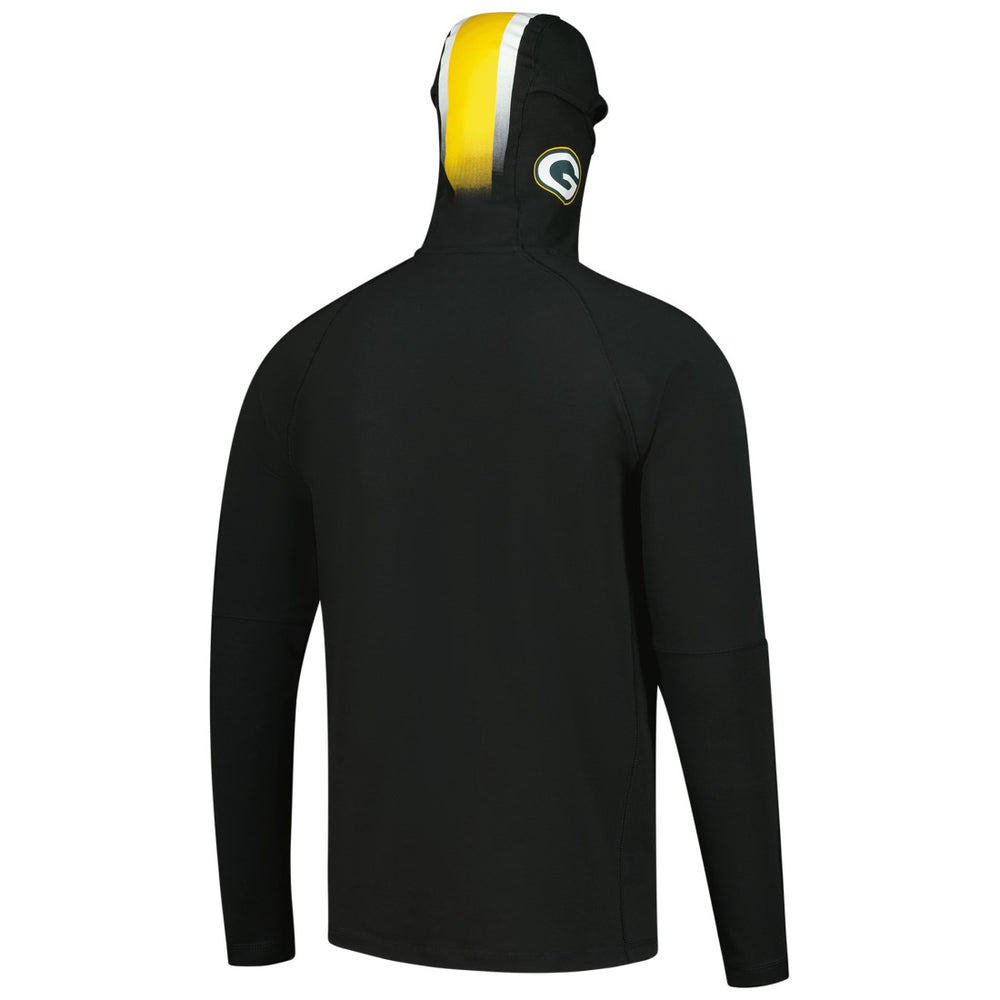Green Bay Packers New Era Functional Fandom Balaclava Helmet Stripe Tri-Blend Hoodie Black - NFL