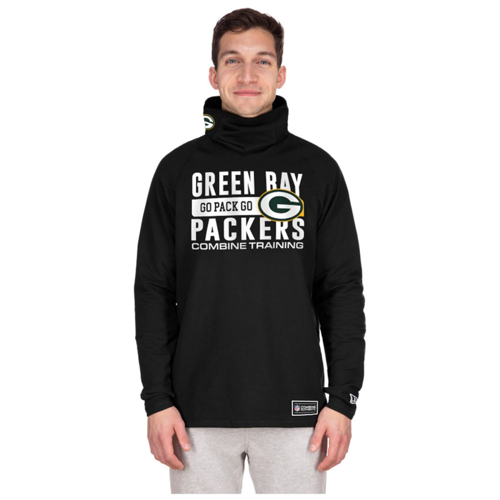 Green Bay Packers New Era Functional Fandom Balaclava Helmet Stripe Tri-Blend Hoodie Black - NFL