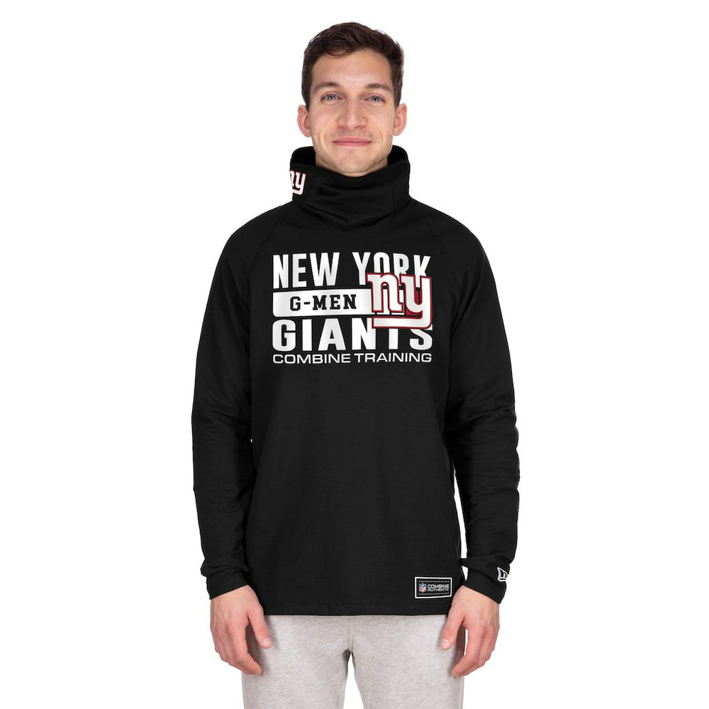 New York Giants New Era Functional Fandom Balaclava Helmet Stripe Tri-Blend Hoodie Black - NFL