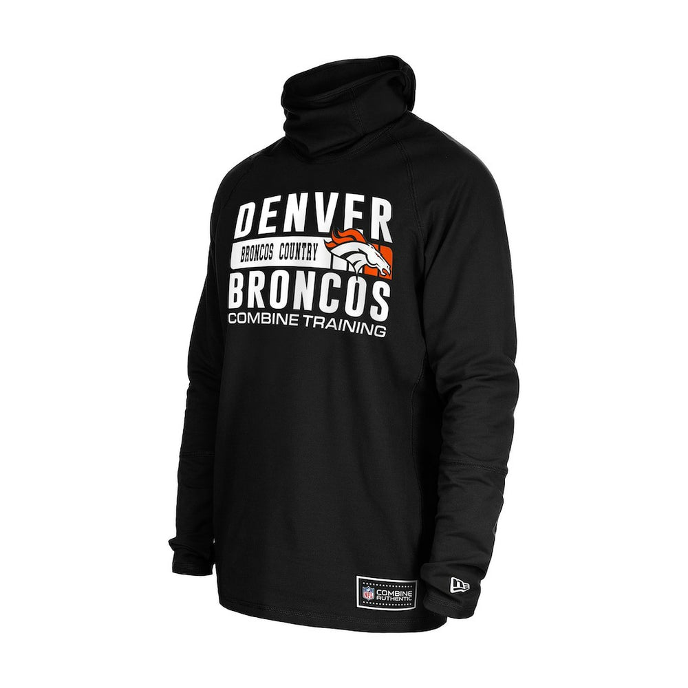 Denver Broncos New Era Functional Fandom Balaclava Helmet Stripe Tri-Blend Hoodie Black - NFL