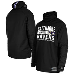 Baltimore Ravens New Era Functional Fandom Balaclava Helmet Stripe Tri-Blend Hoodie Black - NFL