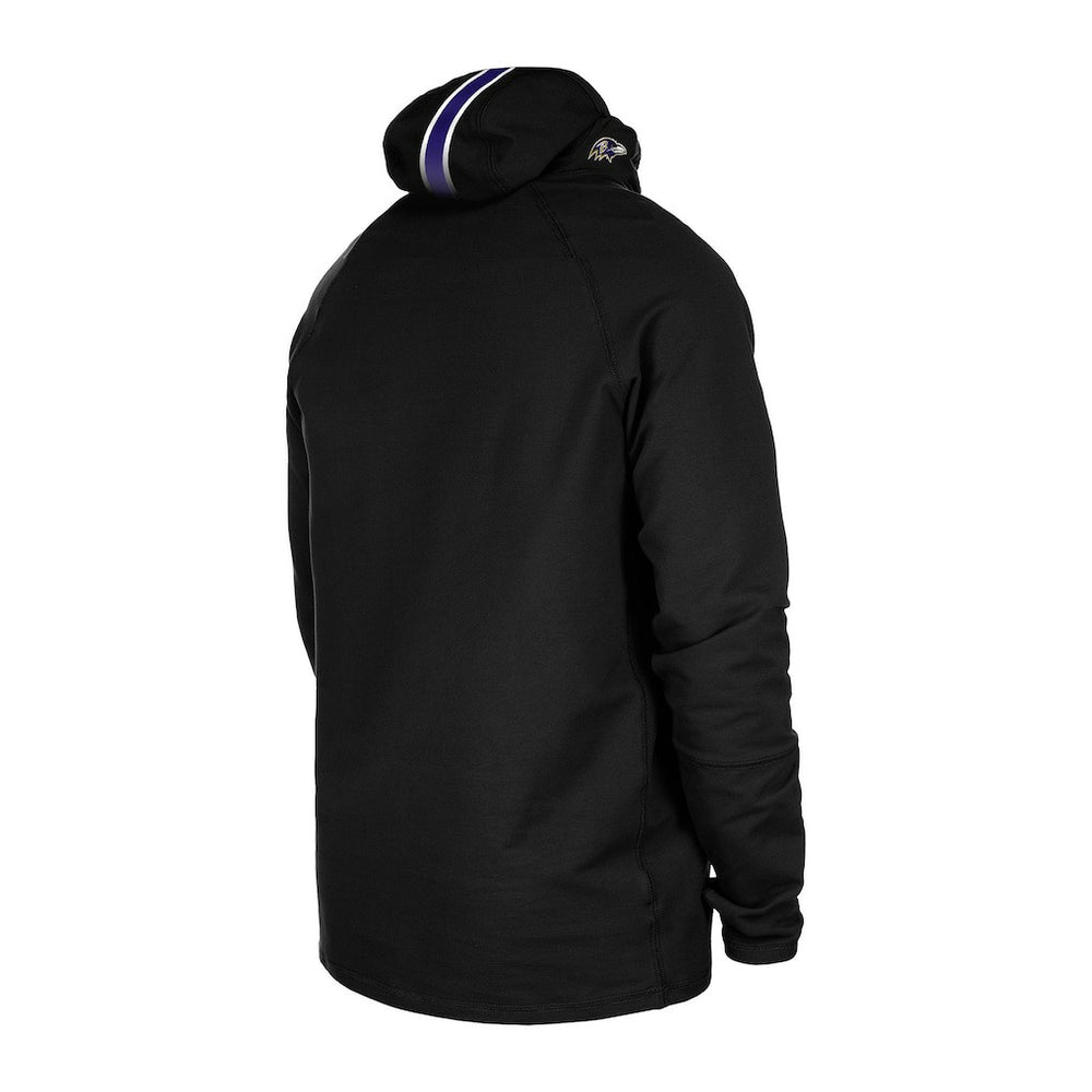 Baltimore Ravens New Era Functional Fandom Balaclava Helmet Stripe Tri-Blend Hoodie Black - NFL