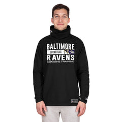 Baltimore Ravens New Era Functional Fandom Balaclava Helmet Stripe Tri-Blend Hoodie Black - NFL