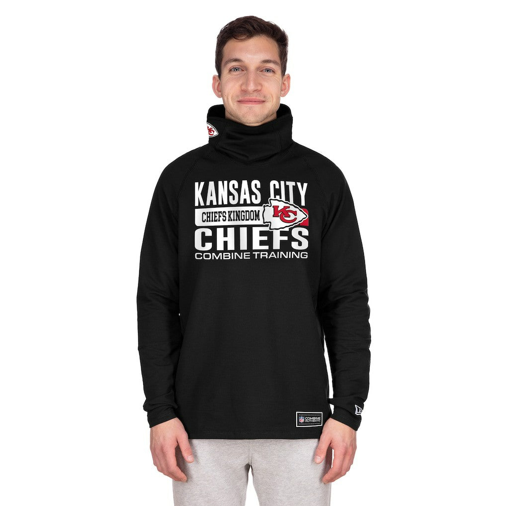 Kansas City Chiefs New Era Functional Fandom Balaclava Helmet Stripe Tri-Blend Hoodie Black - NFL