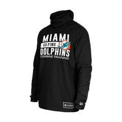 Miami Dolphins New Era Functional Fandom Balaclava Helmet Stripe Tri-Blend Hoodie Black - NFL