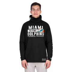 Miami Dolphins New Era Functional Fandom Balaclava Helmet Stripe Tri-Blend Hoodie Black - NFL