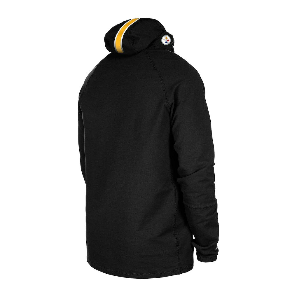 Pittsburgh Steelers New Era Functional Fandom Balaclava Helmet Stripe Tri-Blend Hoodie Black - NFL