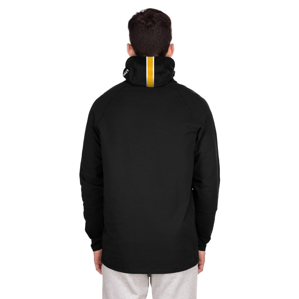 Pittsburgh Steelers New Era Functional Fandom Balaclava Helmet Stripe Tri-Blend Hoodie Black - NFL