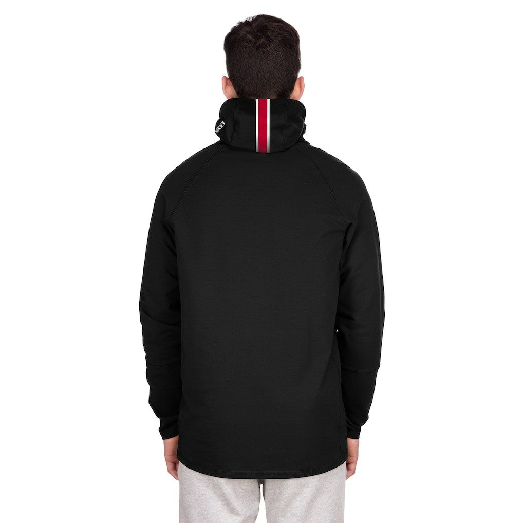 New England Patriots New Era Functional Fandom Balaclava Helmet Stripe Tri-Blend Hoodie Black - NFL