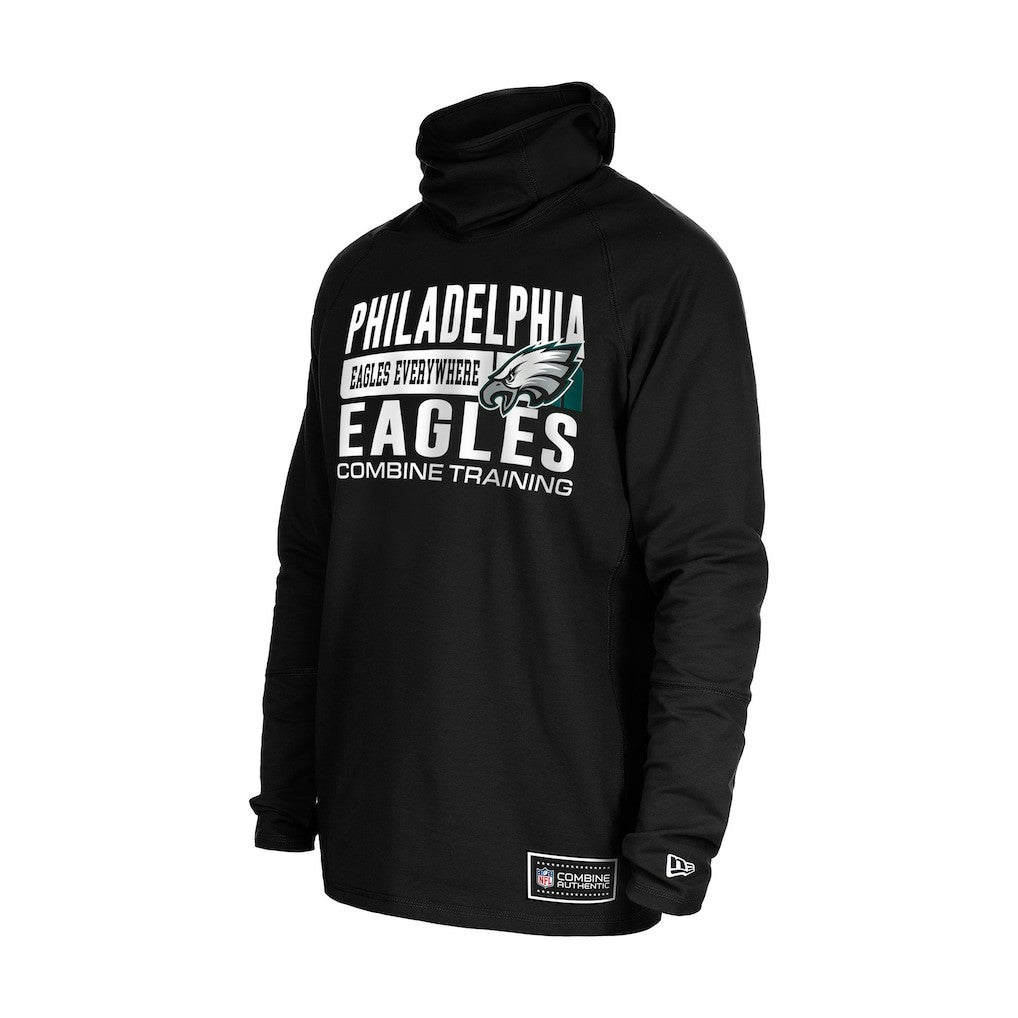 Philadelphia Eagles New Era Functional Fandom Balaclava Helmet Stripe Tri-Blend Hoodie Black - NFL