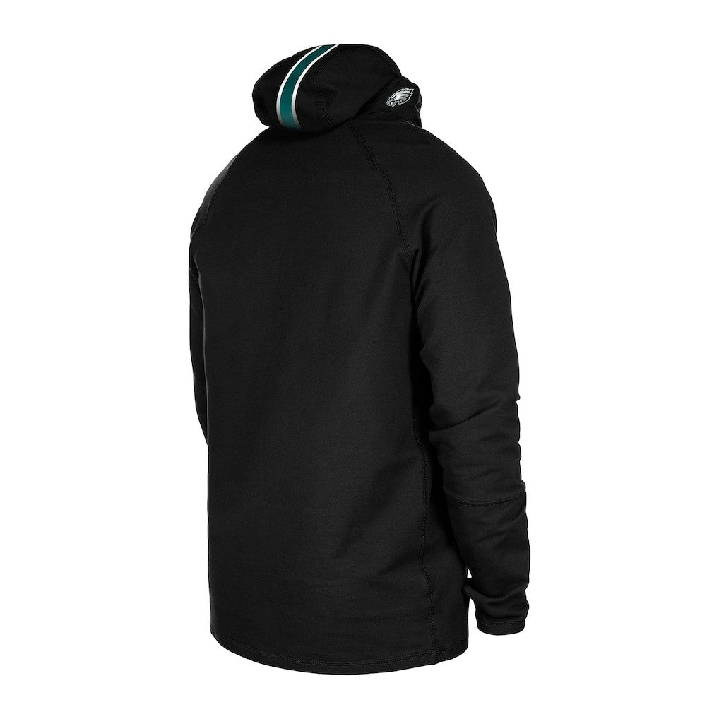 Philadelphia Eagles New Era Functional Fandom Balaclava Helmet Stripe Tri-Blend Hoodie Black - NFL