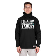 Philadelphia Eagles New Era Functional Fandom Balaclava Helmet Stripe Tri-Blend Hoodie Black - NFL